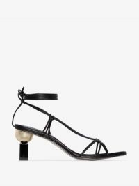 Yuul Yie Black Trophy 70 Leather Sandals / contemporary heels