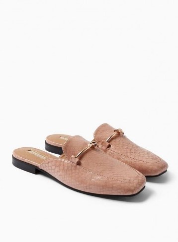 Topshop ADA Pink Mule Loafers – luxe style flats - flipped