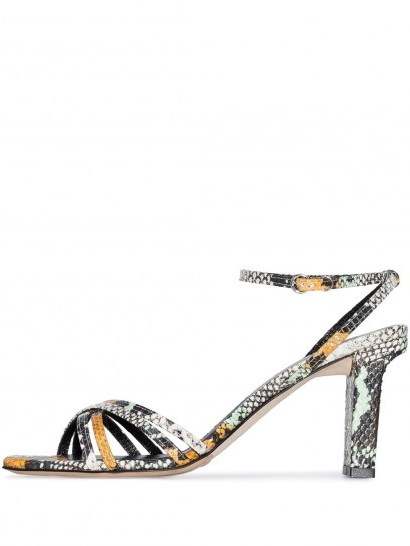 AEYDE Annabella 75mm snake-print leather sandals - flipped