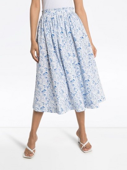 ANOUKI floral print gathered midi skirt | printed summer skirts - flipped