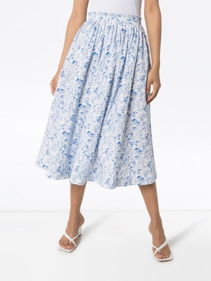ANOUKI floral print gathered midi skirt | printed summer skirts