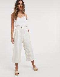 linen clothing for women – ASOS DESIGN linen culottes in stripe