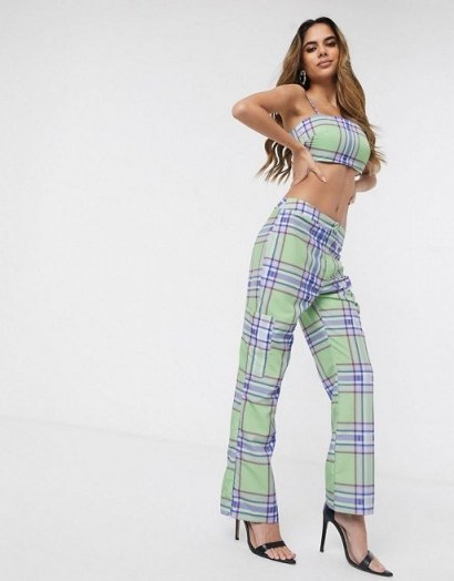 Festival Trousers Womens – ASOS DESIGN 90’s check in shell fabric co-ord - flipped