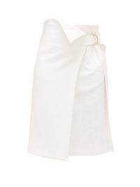 PROENZA SCHOULER Asymmetric twill wrap skirt in white