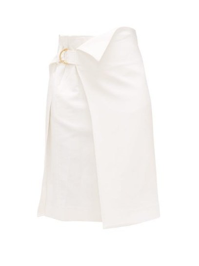 PROENZA SCHOULER Asymmetric twill wrap skirt in white - flipped