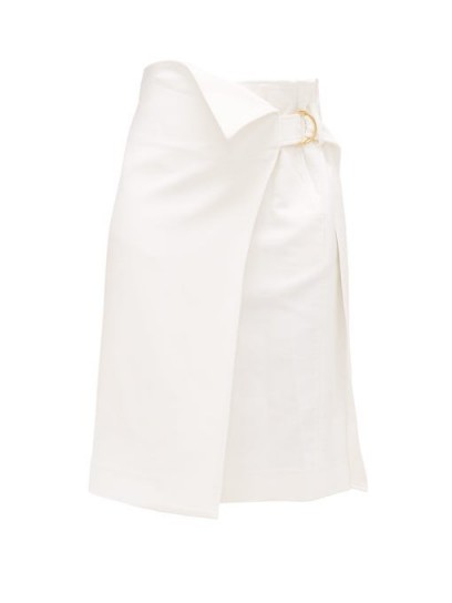PROENZA SCHOULER Asymmetric twill wrap skirt in white
