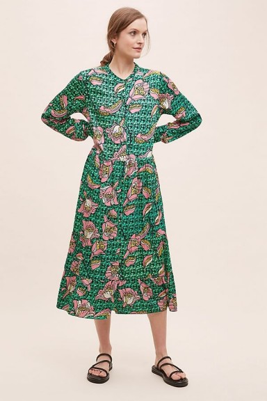 Lolly’s Laundry Alicia Floral Dress Green Motif
