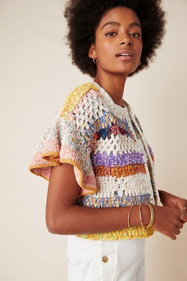 Anthropologie Mia Cropped Cardigan | multicoloured knits - flipped