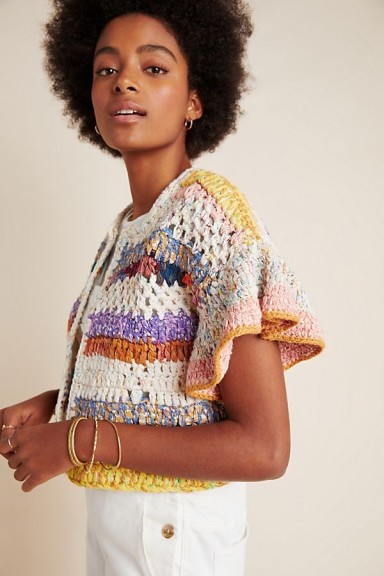 Anthropologie Mia Cropped Cardigan | multicoloured knits