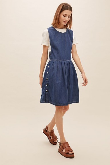 Mads Nørgaard Dalia Organic-Cotton Denim Dress | cute pinafore dresses