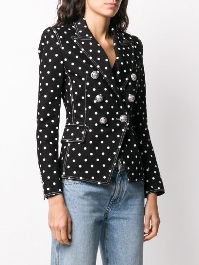 BALMAIN polka dot structured blazer / tailored jackets