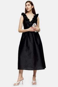 Topshop Black Taffeta Bow Dress | LBD