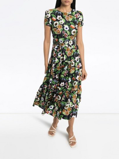 BORGO DE NOR Elisa floral-print silk midi dress / multicoloured spring dresses - flipped
