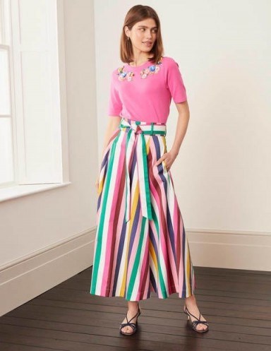 BODEN Brooke Belted Skirt – Blue And Formica Stripe / candy stripes / summer skirts - flipped