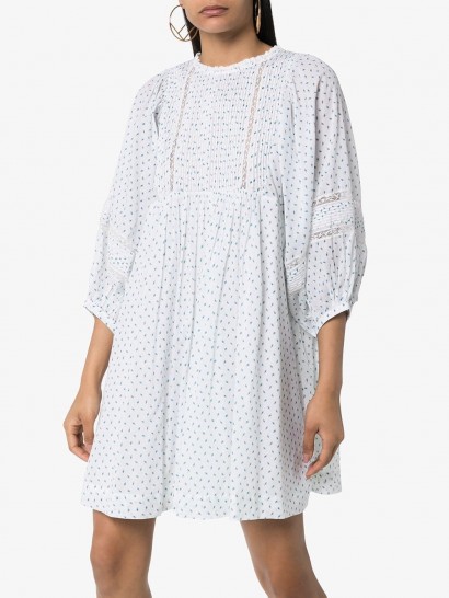 BYTIMO lace-trimmed floral-print cotton mini dress
