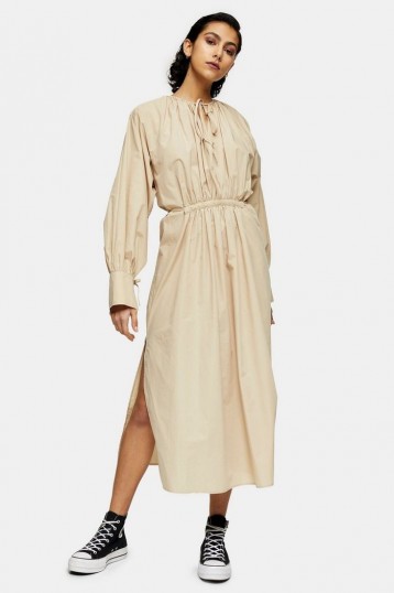 Camel Smock Dress By Topshop Boutique