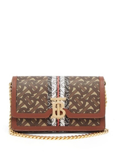 BURBERRY Carrie coated-canvas & leather cross-body bag