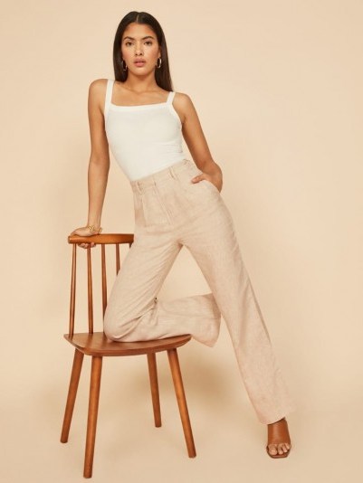 REFORMATION Cello Pant Oatmeal ~ neutral summer pamts - flipped
