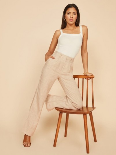 REFORMATION Cello Pant Oatmeal ~ neutral summer pamts