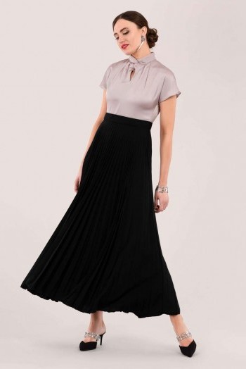 CLOSET TWIST COLLAR PLEATED DRESS D5756 ~ vintage looking party dresses - flipped