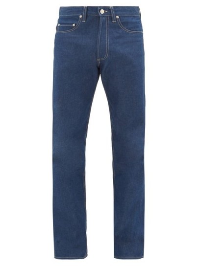 E. TAUTZ Contrast-stitch slim-fit cotton jeans / men’s casual clothing