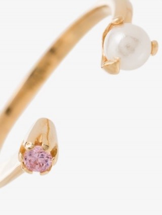Cornelia Webb 24K Gold-Plated Warped Pearl Open Ring / delicate rings