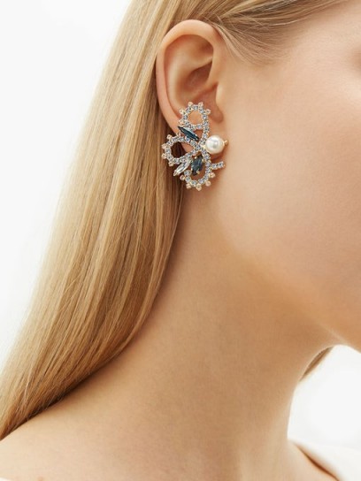 ERDEM Crystal-embellished loop earrings