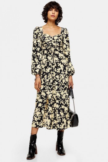 Floral Dresses – TOPSHOP Daisy Print Pleated Bust Dress