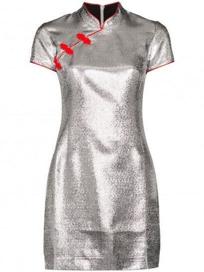 DE LA VALI Suki metallic mini dress ~ oriental inspired clothing - flipped