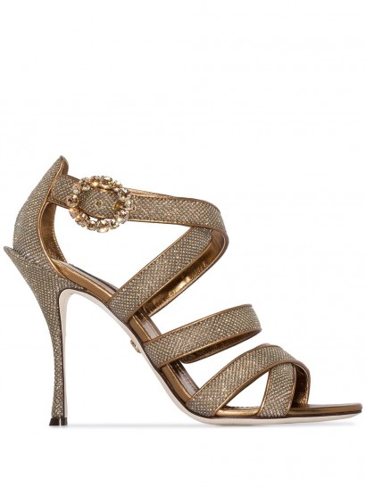 DOLCE & GABBANA Keira 105mm glitter-effect sandals / glittering heels