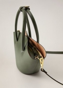 MANGO Double strap mini basket bag khaki REF. 67004424-GINA-LM | small green handbags - flipped