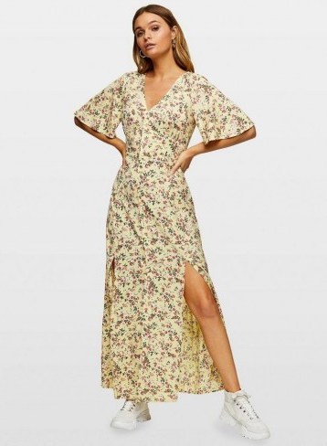 Miss Selfridge ELENA Button Maxi Dress | floral double-split frock - flipped
