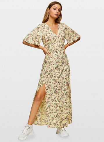 Miss Selfridge ELENA Button Maxi Dress | floral double-split frock