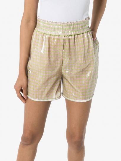 FENDI checked sequin shorts in pink