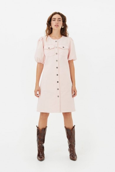 GESTUZ DILETTOGZ DENIM DRESS POTPOURRI ~ pink front button-through dresses