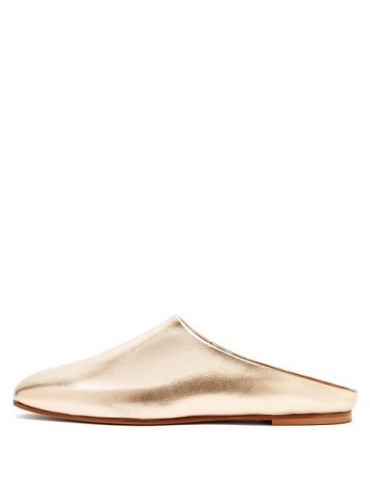 EMME PARSONS Glider metallic gold-leather slide slippers - flipped