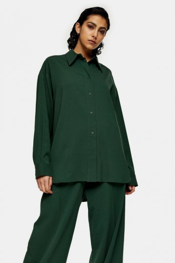 Green Oversized Shirt By Topshop Boutique