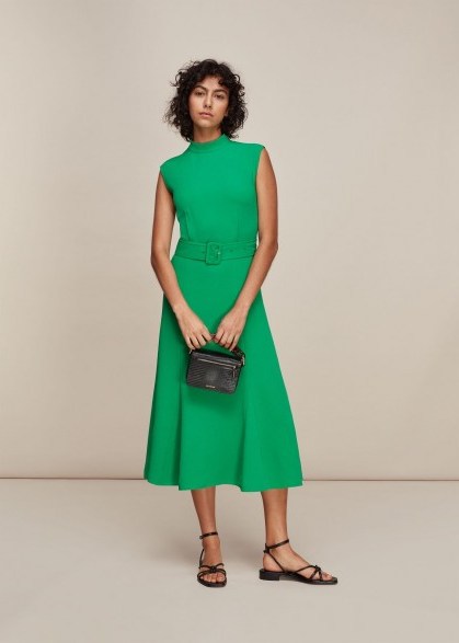 WHISTLES PENNY BELTED DRESS GREEN - flipped