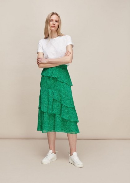 WHISTLES SKETCHED FLORAL TIERED SKIRT - flipped