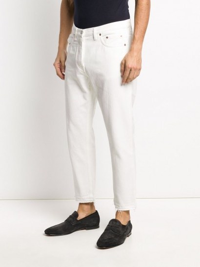 HARMONY PARIS slim-fit straight-leg jeans / men’s white demin - flipped