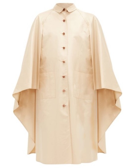 WILLIAM VINTAGE Hermès buttoned shell cape in beige