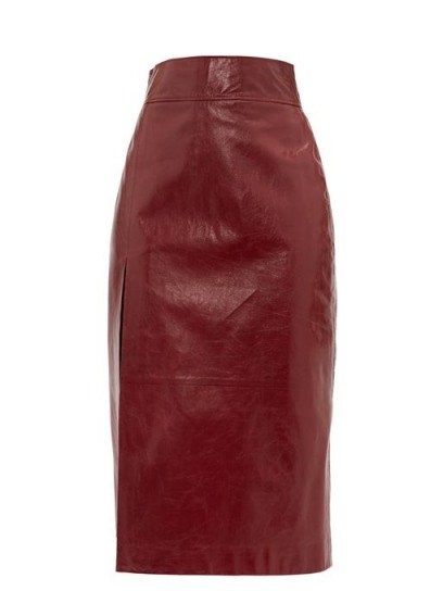 Burgundy Skirts | GUCCI High-rise leather pencil skirt - flipped