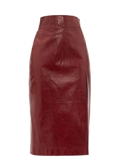 Burgundy Skirts | GUCCI High-rise leather pencil skirt