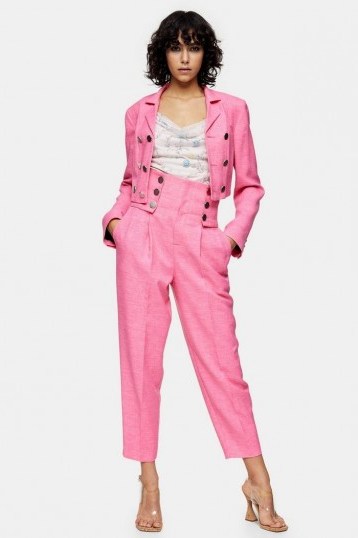 TOPSHOP IDOL Pink High Waisted Suit - flipped