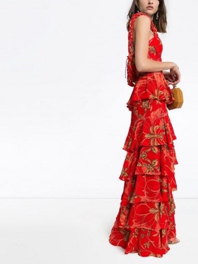 JOHANNA ORTIZ Life Goals tiered floral-print cotton maxi dress - flipped