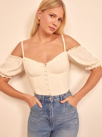 Reformation Kit Top Ivory - flipped