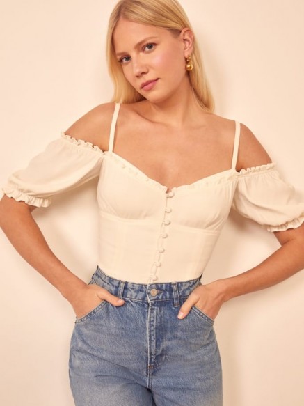Reformation Kit Top Ivory