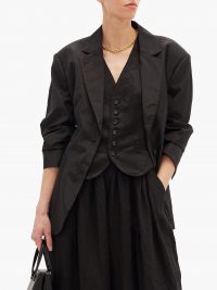 Matches Fashion ZANINI Leaf-jacquard linen-blend waistcoat