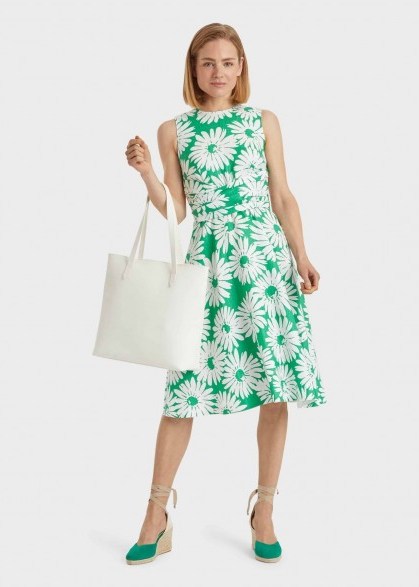 HOBBS LINEN TWITCHILL DRESS GREEN WHITE / fresh fashion for spring 2020 - flipped