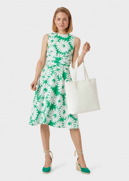 HOBBS LINEN TWITCHILL DRESS GREEN WHITE / fresh fashion for spring 2020